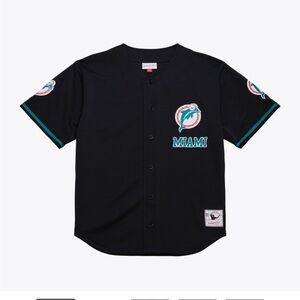 Unisex Black Miami Dolphins Mesh Full-Button Top